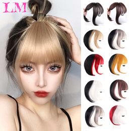 LM Black/light Brown Hairpiece Accessories Synthetic Fake Bangs Extensions Clip in Hair Pieces