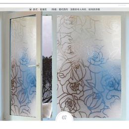 Window Stickers 2M Long Homeartist Roses Glass Decorative Wall Frosted Privacy Film Self Adhesive Static Cling