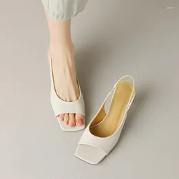 Dress Shoes Soft And Non Abrasive! 2024 Style Square Head Korean Version Thin Heel Fish Mouth High Sandals For Women