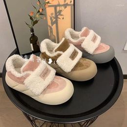 Casual Shoes Winter Women Breathable Warmly Sneakers White Wool Thick Heel Platform Y2K Lolita Round Toe Bread