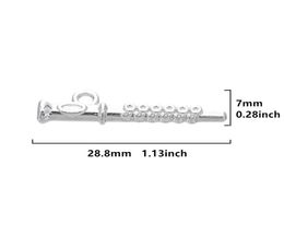 Flute Musical Instrument 3d DIY Charms Zinc Alloy Rhodium Plated Music Pendant jewelry making8017322