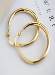U7 Big Earrings New Trendy Stainless Steel18K Real Gold Plated Fashion Jewellery Round Large Size Hoop Earrings for Women3628214
