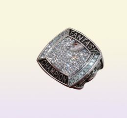 USA Size 8 To 14 Factory Wholesale Price 2019 Silver Fantasy Football ship Ring With Wooden Display Box For Fans 2421203