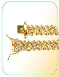 12mm hip hop Jewellery cuban link chain mens gold necklace designer chain for man Diamond Iced Out Alloy Chains Austrian Rhinestone 2075084