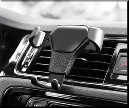 Automatic Locking Gravity Universal Air Vent GPS Cell Phone Holder Car Mount Stand Grille Buckle Type Compatible with All Apple DH2003108