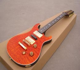 OEM Guitar RPS electric guitar see thru quilt orange 12 string gold pats high grade2286991