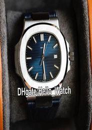 Version 40mm Sport 57111A 010 57111 Cal324 Automatic Mens Watch Steel Caes Blue Texture Dial Blue Leather Strap PPHW Watch9384557