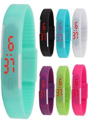 Girl Boy Kids Colorful Sport LED Watches Candy Jelly Men Women Silicone Rubber LED Sn Digital Watch Bracelet Band Wristwatch ZHL28409788647