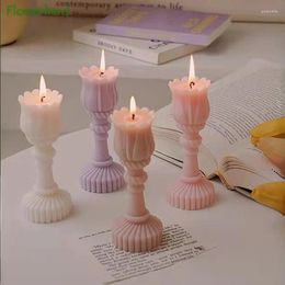 Baking Moulds Tulip Candlestick Candle Silicone Mould Art Decorations Epoxy Resin Ornament Making Supplies