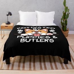 Blankets Motivated By Puppies And Butlers T-Shirt For Leopard Print Fur Twin Chunky Knit Throw Blanket