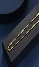 3mm Rope Chain Necklaces Stainless Steel Cuban Chain Classic Choker Mens Women Jewellery Plated Gold Silver Colour Necklace Gift1 2052343552