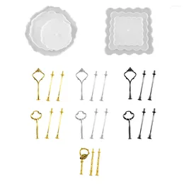 Plates Fruit Tray Rack Mould Set DIY Silicone Mould Gold