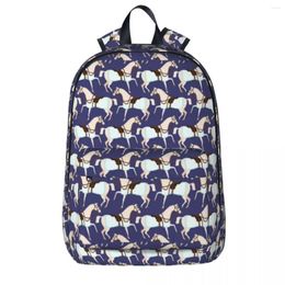 Backpack Cute Horses On Blue Background Boys Girls Bookbag Student School Bag Cartoon Kids Rucksack Travel Shoulder