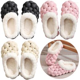 Slippers Flats Warm Non-Slip Winter Bubble Slides Unisex Massage Women Men House