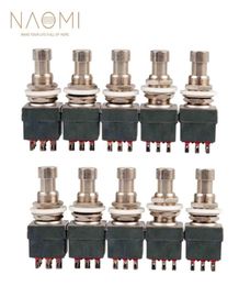 NAOMI 10 PCS 9 Pin 3PDT Guitar Effects Pedal Box Stomp Foot Metal Switch True Bypass Guitar Parts Accessories New Set5943386