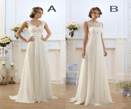 New Empire Country Bohemian Wedding Dresses Cheap Sleeveless Keyhole Lace Up Backless Summer Beach Bridal Gowns1901574