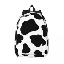 Backpack Student Bag Black And White Cow Pattern Parent-child Lightweight Couple Laptop