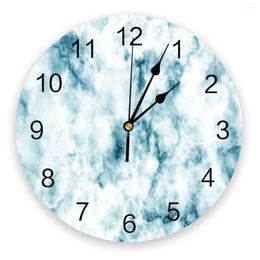 Wall Clocks Marble Round Clock Creative Home Decor Living Room Quartz Needle Hanging Watch