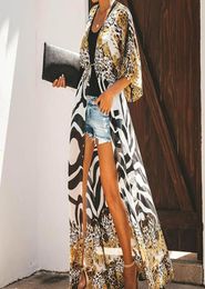 Women039s Swimwear Chiffon LeopardampZebra Short Sleeve Loose Cardigan CoverUp Women Bathing Suit Tankini Monokini Sexy 20225906730