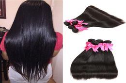 Straight Hair 830 Inch 4pcslot Brazilian Malaysian Peruvian Virgin Human Hair Weave Bundles Extension Quality Natural Color1359774
