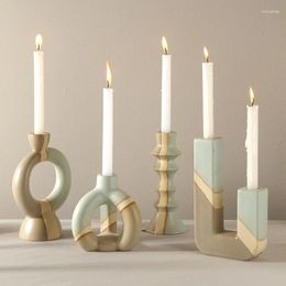 Candle Holders Two-color Retro Holder Room Desk Decor Ins Candlestick Wedding Party Decoration Simple Shape Gift For Girl