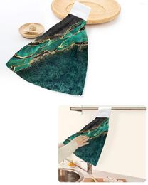 Towel Abstract Black Marble Green Malachite Background Hand Towels Kitchen Bathroom Hanging Dishcloths Absorbent Custom Wipe