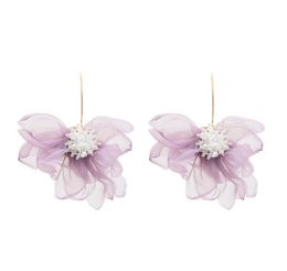 New fashionable lace flower earrings popular in European and American nightclubs pearl street snap earrings pendant Women Jewelry 9011319
