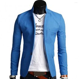 Men's Suits Teenage Men Long Sleeved Lapel Suit Jacket Fashion Korean Version Solid Color Business Casual Button Blazer Mens Clothing