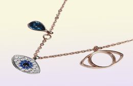2019 Classic Evil Eye Necklace Jewelry for Women Girls Jewelry Set Gift Silver Rose Gold 2Colors 925 Sterling Silver Plated1653095