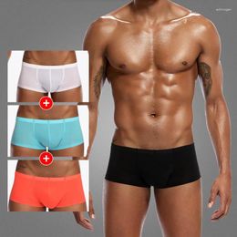 Underpants Fashion Men's Boxer Pants U Convex Slim Ice Silk Underwear Low Waist Solid Color Large Size Breathable
