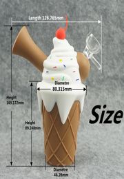 2023 RHS Christmas on rubber silicone waterpipe ice cream water bong silicone hand pipe with quartz banger with factory whole9236425