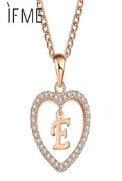 Pendant Necklaces Initial E Letter Heart Crystal CZ Pendants Women Statement Charms Gold Silver Colour Collar Choker Jewellery Gift527624612