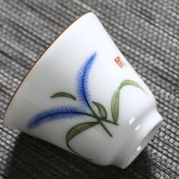 Cups Saucers Handpainted Porcelain Tea Cup On Sales Chinese Kungfu Of 50ml Dehua China Under Glaze Ceramic For Pu'er
