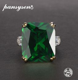 PANSYSEN 7 Colours Green Emerald Rings for women Green Pink Red Purple Gemstone S925 Silver Jewellery Engagement Ring Size 512 LY1918484426