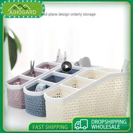 Storage Boxes Rattan-like Box Hollow Out Material Pad Bottom Compartment Desktop Woven Wide Mouth Design