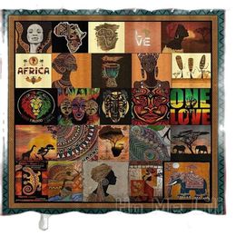 Shower Curtains Africa Curtain By Ho Me Lili Ethnic Style Black Women Map Elephant Giraffe Lion Native Totem Bathroom Decor With Hooks