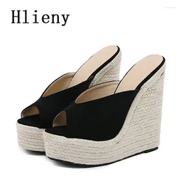 Slippers Hlieny 2024 Summer Casual Cosy Platform Wedges Heels Ladies Fashion Peep Toe Roman Women's Sandals Shoe Size 35-42
