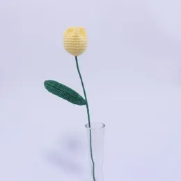 Decorative Flowers Knit Tulip Beautiful Reusable Anti-fading Artificial Flower Branch Wedding Decor For Home Simulated Rose