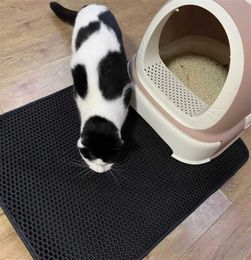 Cat Litter Mat Double Layer Waterproof Pet Box Katten Sand Tray Pad Filling Trapping For s House Clean 2110268268854