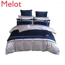 Bedding Sets Affordable Luxury High-End Silky Bed Four-Piece Set All Cotton Pure Quilt Cover Sheet Simple