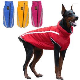 Dog Apparel Fleece Lining Waterproof Winter Coat Warm Puppy Jacket Vest Reflective Pet Clothes Clothing For Medium Large