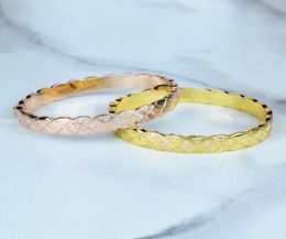 Bangle Brand Gold Luxury Jewelry For Women Men Crush Bracelet Wedding Banquet Diamond Bracelet Engagement Geometric2393947