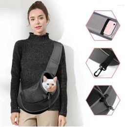 Cat Carriers 1PCS 2024 Cats And Dogs Carrying Bags Color-blocking Shoulder Nylon Leather Messenger Household Pet Supplies