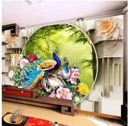 Wallpapers Custom Wall Mural Modern Art Painting High Quality Wallpaper Peacock Garden 3D TV Background