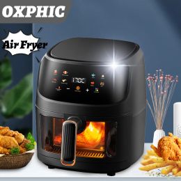 Fryers 5.0 Litres Electric Air Fryer With Visual Window Air Oven Without Oil Deep Fryer With LCD Digital Touch Screen