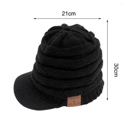 Ball Caps Music Beanie Hat Wireless Headphones Knit For Outdoor Activities Unisex Bluetooth-compatible Baseball With Solid