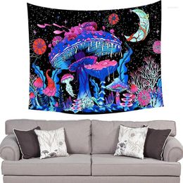 Tapestries Mushroom Tapestry Wall Hangings Bohemian Style HD Printed Fancy Pattern Bedspread Sun Abstract