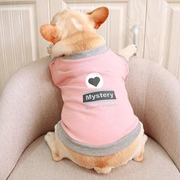 Dog Apparel 2024 Spring Summer Pet Clothes Pink Cotton Heart Vest Clothing Mystery T Shirt Chihuahua Costumes For Product