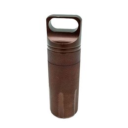 Portable Aluminium Alloy Airtight Pill Container Bottle Waterproof Case Outdoor Capsule Single Holder Box Medicine Chamber E I9J1