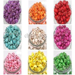 Skull Turquoise Gemstone Loose Beads Charms Skull Bead Fit Diy Handcraft 12mm mix 1000pcs1336515